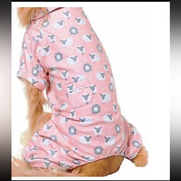 New! Pink Soft Fleece Dog Pajamas Lamb Print Pet Wag-a-tude - Picture 1 of 5